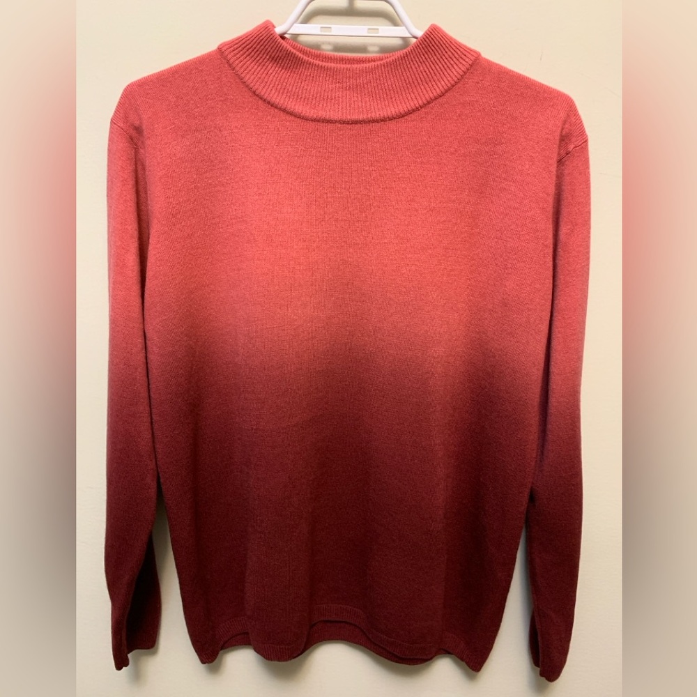 ABLADIG Oversized Ombre Coral to Red Knit Sweater